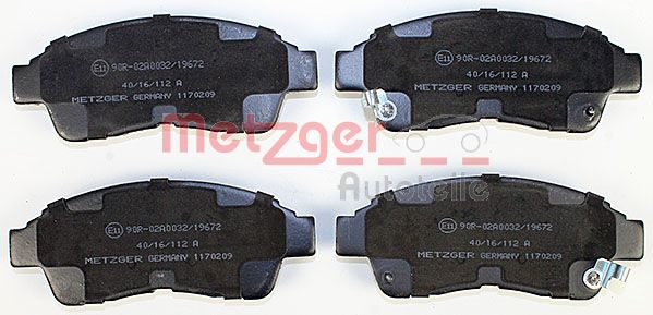 METZGER 1170209 Bremsbelagsatz, Scheibenbremse